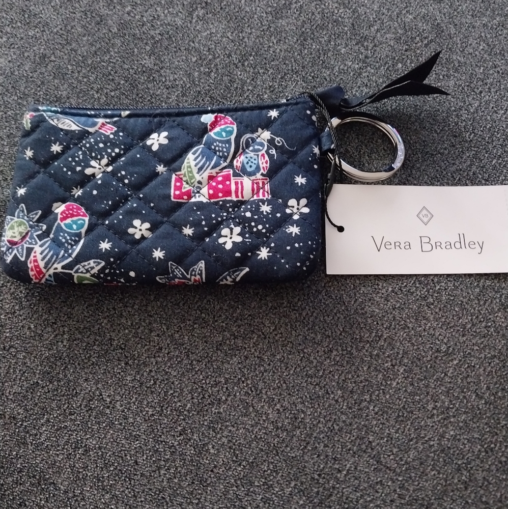 VERA Bradley NWT Iconic Zip ID Case Holiday Owls
